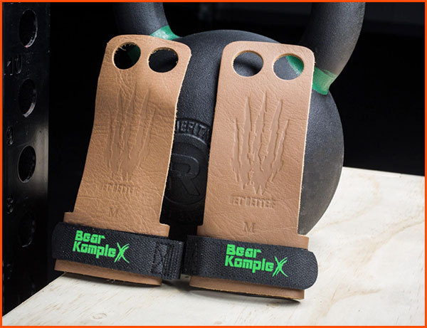 Bear KompleX 3 Hole Leather Hand Grips for Home Workouts Like Pull-ups Best Crossfit Gloves For Pull Ups